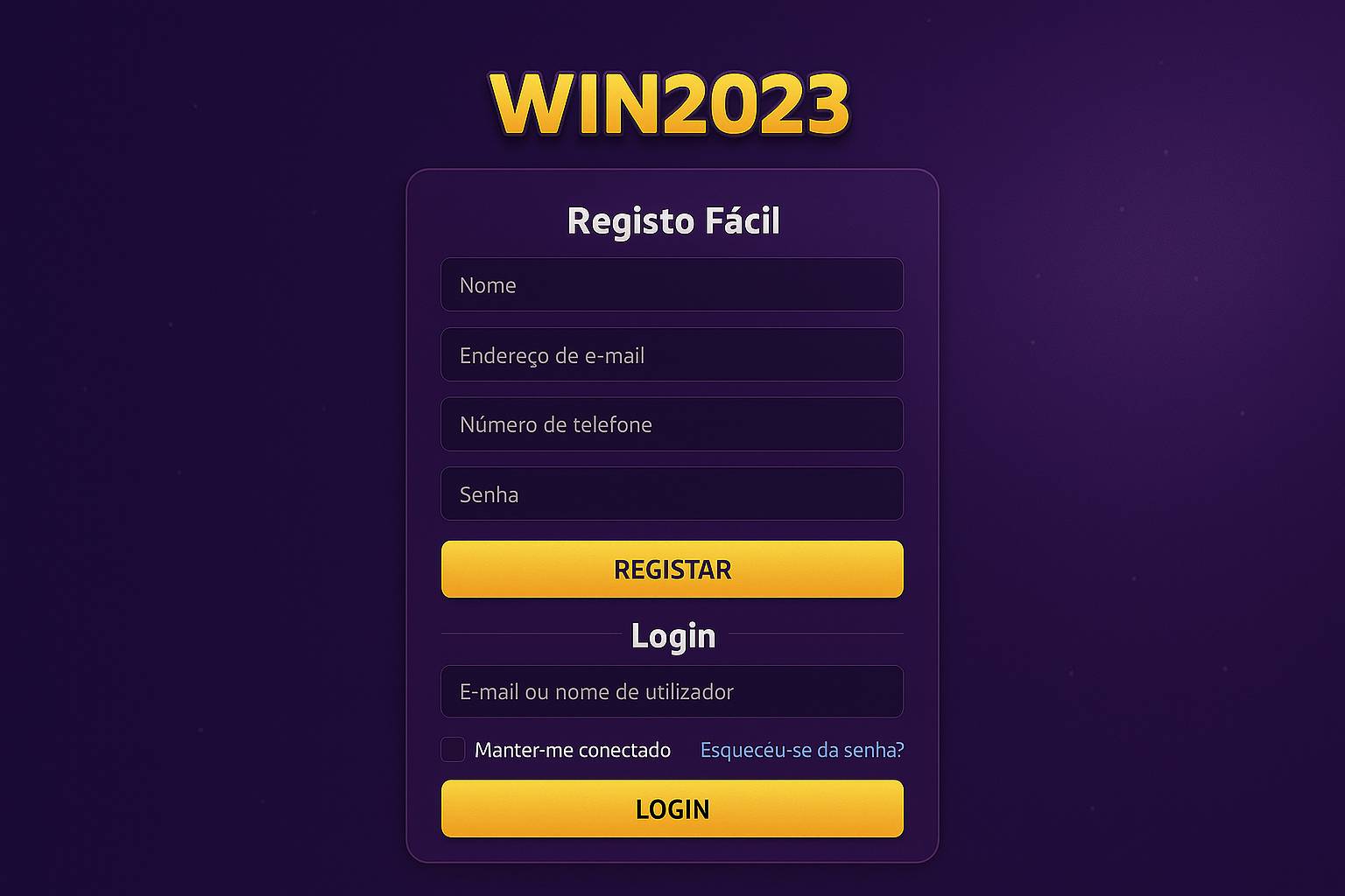 Não Perca tempo, o rRgistro na site WIN2023